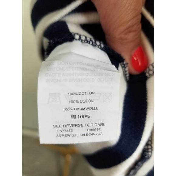 J. Crew Nautical Stripe Long Sleeve Jersey Casual Dress XS Blue Boat Neck - Picture 6 of 7